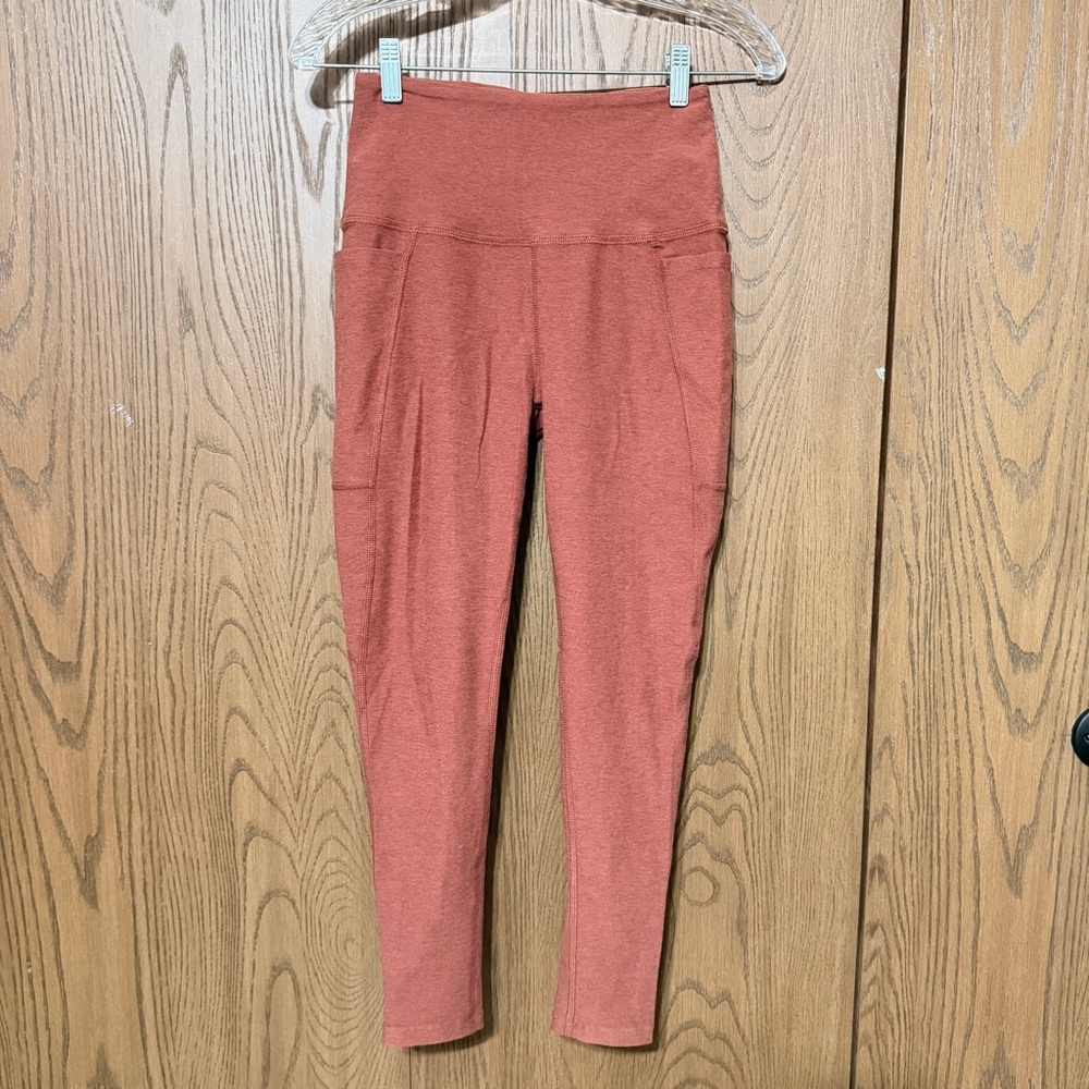 Beyond yoga out of pocket high waist leggings salmon pink spacedye